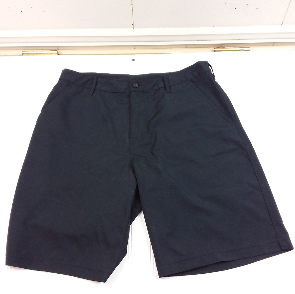 Champion Shorts Golf Chinos Casual Walking Flat Front 10" Inseam Pockets Black